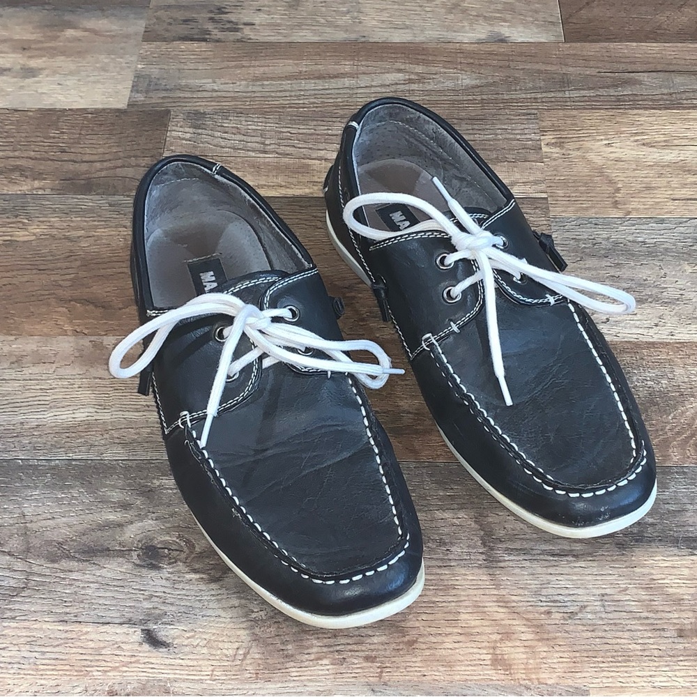 Madden black leather loafers shoes size 9